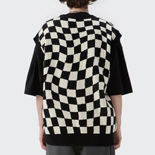 Load image into Gallery viewer, Checkerboard V-Neck Knit Cardigan
