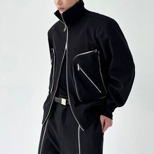 Load image into Gallery viewer, Turtleneck Double Zip Pocket Jacket
