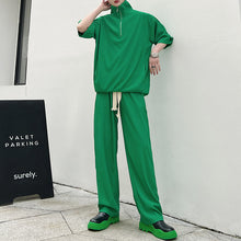 Load image into Gallery viewer, Solid Color Short Sleeve T-Shirt Pants Set
