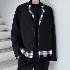 Stitching One-button Blazer