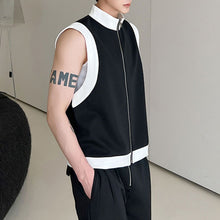 Load image into Gallery viewer, Contrast Sleeveless Zip Vest
