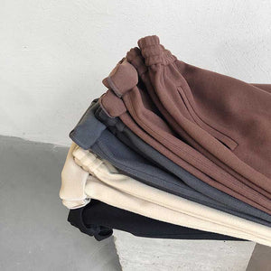 Solid Thickened Straight Casual Pants