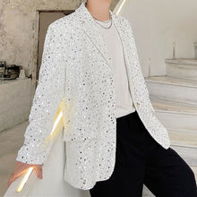 Load image into Gallery viewer, Single-breasted Sequined Blazer
