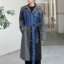 Load image into Gallery viewer, Fabric Patchwork Mid-length Trench Coat
