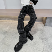 Load image into Gallery viewer, Retro Hip Hop Multi Pocket Cargo Jeans

