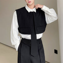 Load image into Gallery viewer, Cropped Pullover Vest with Tie
