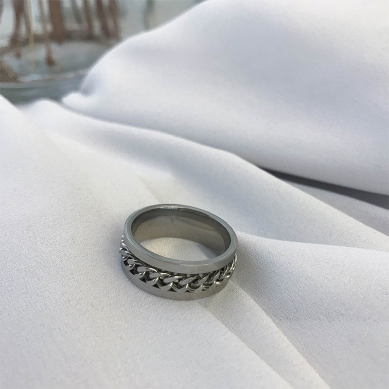 Simple Titanium Steel Chain Ring
