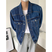 Load image into Gallery viewer, Simple Shoulder Pad Denim Jacket
