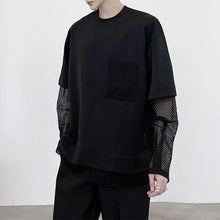 Load image into Gallery viewer, Thin Mesh Panel Crew Neck Long Sleeve T-Shirt
