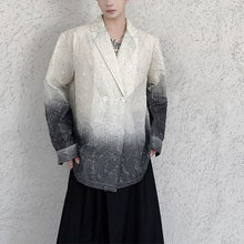 Load image into Gallery viewer, Ink Gradient Embossing Lapel Suit Collar Shirt

