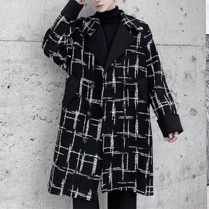 Plaid Contrast Trench Coat