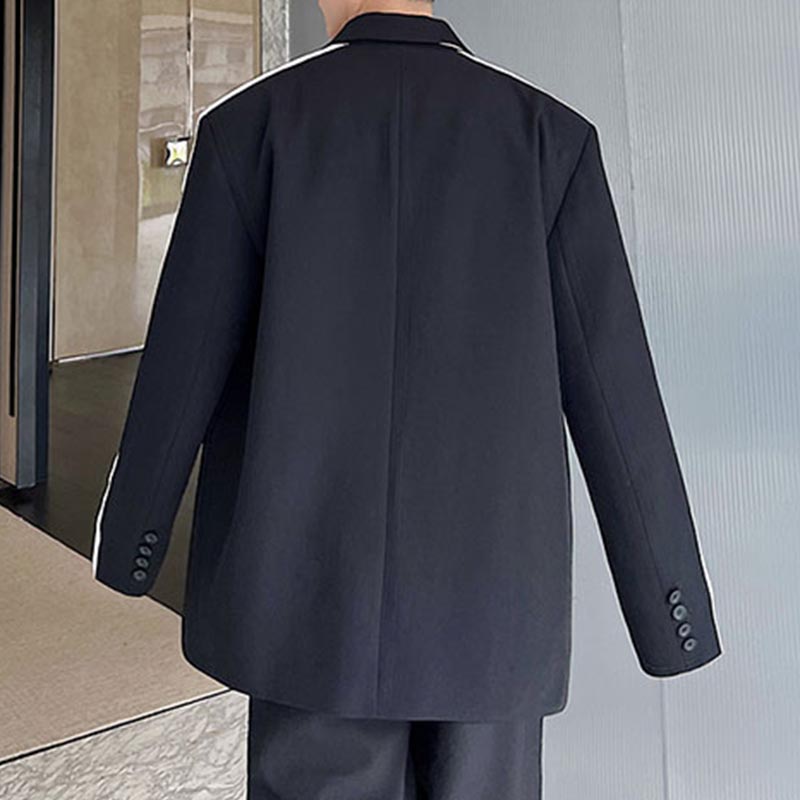 Contrast Color Lanyard Shoulder Pads Blazer stylesock