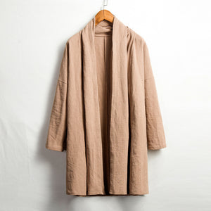 Cotton Linen Mid-length Cardigan