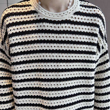 Load image into Gallery viewer, Stripes Dropped Shoulder Long Sleeves Sweater
