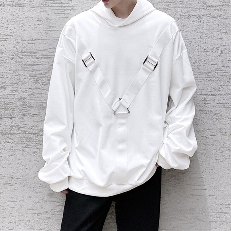 Webbing Lace-Up Hooded Sweatshirt