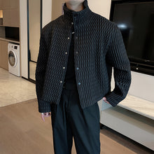 Load image into Gallery viewer, Diamond Pleated Thin Stand Collar Jacket
