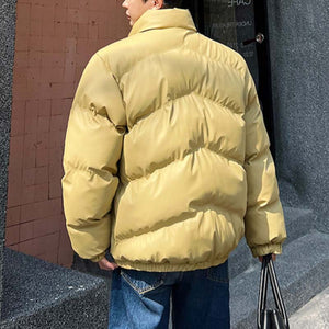 Turtleneck Pu Leather Thick Coat