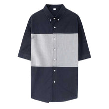Load image into Gallery viewer, Thin Paneled Striped Half-Sleeve Shirt
