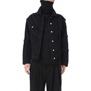 Ribbon Denim Long Sleeve Jacket