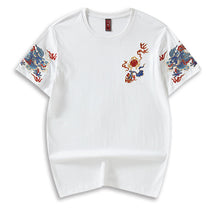 Load image into Gallery viewer, Dragon Embroidered Loose Short Sleeve T-Shirt
