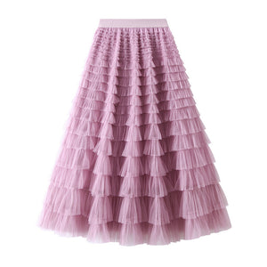 Mesh Layered Cake Skirt