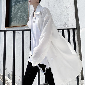 Thin Pleated Mid-Length Loose Jacket