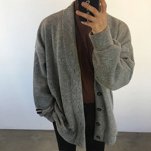 Solid Color Loose Knit Cardigan