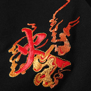 Phoenix Embroidered Short Sleeve Lapel T-Shirt