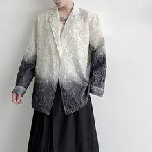Load image into Gallery viewer, Ink Gradient Embossing Lapel Suit Collar Shirt
