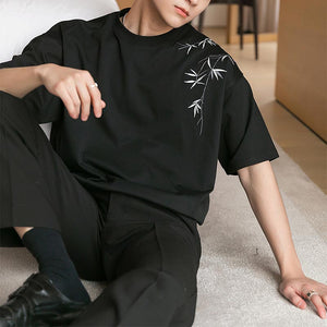 Bamboo Embroidered Short Sleeve T-Shirt
