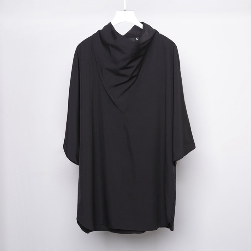 Simple Loose Pile Collar Short Sleeve T-Shirt