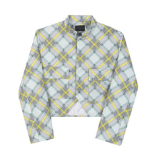 Load image into Gallery viewer, Twill Check Cropped Jacket Blazer
