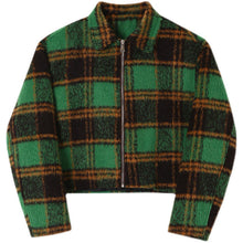 Load image into Gallery viewer, Green Plaid Short Jacket Coat
