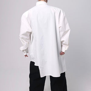 Structured Shoulder Pads Long Sleeve Shirt