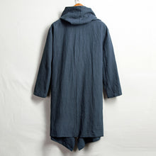 Load image into Gallery viewer, Vintage Linen Mid-Length Stand Collar Trench Coat
