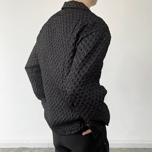 Autumn Plaid Suit Collar Long Sleeve Shirt