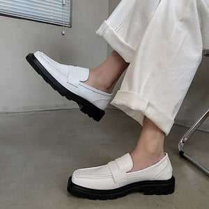 Retro Square Toe Casual Shoes