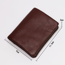 Load image into Gallery viewer, Vintage Leather Bi-fold Zipper Wallet

