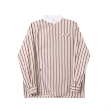 Load image into Gallery viewer, Stripes Metal Button Stand Collar Shirt

