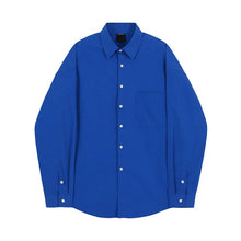 Load image into Gallery viewer, Blue Loose Long Sleeve Shirt
