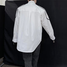 Load image into Gallery viewer, Zipper Trim Contrasting Shoulder Pads Shirts
