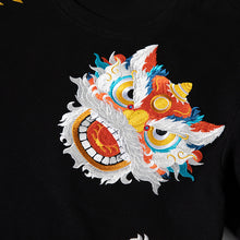 Load image into Gallery viewer, Lion Embroidered Crew Neck Short Sleeve T-Shirt
