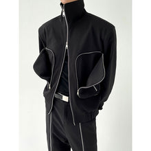 Load image into Gallery viewer, Turtleneck Double Zip Pocket Jacket
