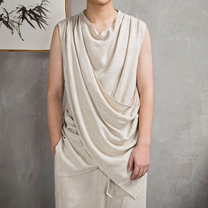 Summer Cotton Linen Sleeveless Vest