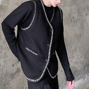 Contrast Color Covered Decorative Braided Vest