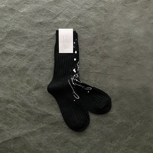 Splash Ink Thick Line Crew Socks