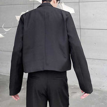 Load image into Gallery viewer, Simple Pleated Lapel Cropped Jacket
