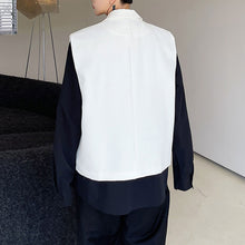Load image into Gallery viewer, Metal Button Suit Collar Vest
