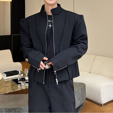Load image into Gallery viewer, Retro Short Jacket Stand Collar Zipper Jacket
