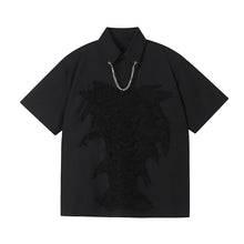 Load image into Gallery viewer, Black Patch Trim Pullover Short Sleeve Shirt
